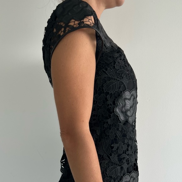 LEATHER DETAILED FLOWERED BEAUTIFUL DRESS - Picture 9 of 11